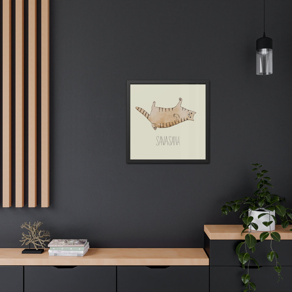 Vinyasa Meow Collection: "Savasana" Framed