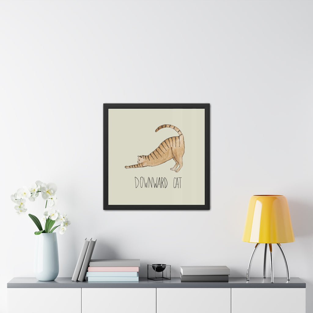 Vinyasa Meow Collection: "Downward Cat" Framed