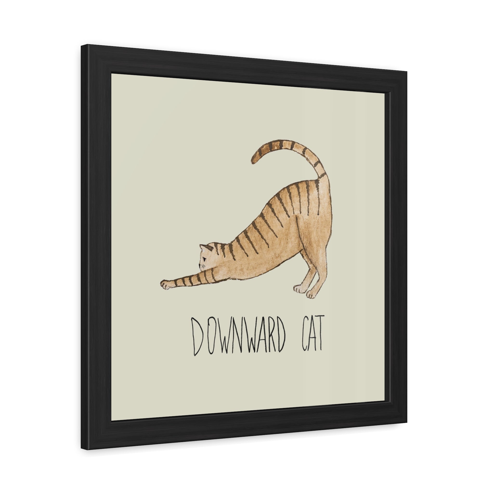 Vinyasa Meow Collection: "Downward Cat" Framed