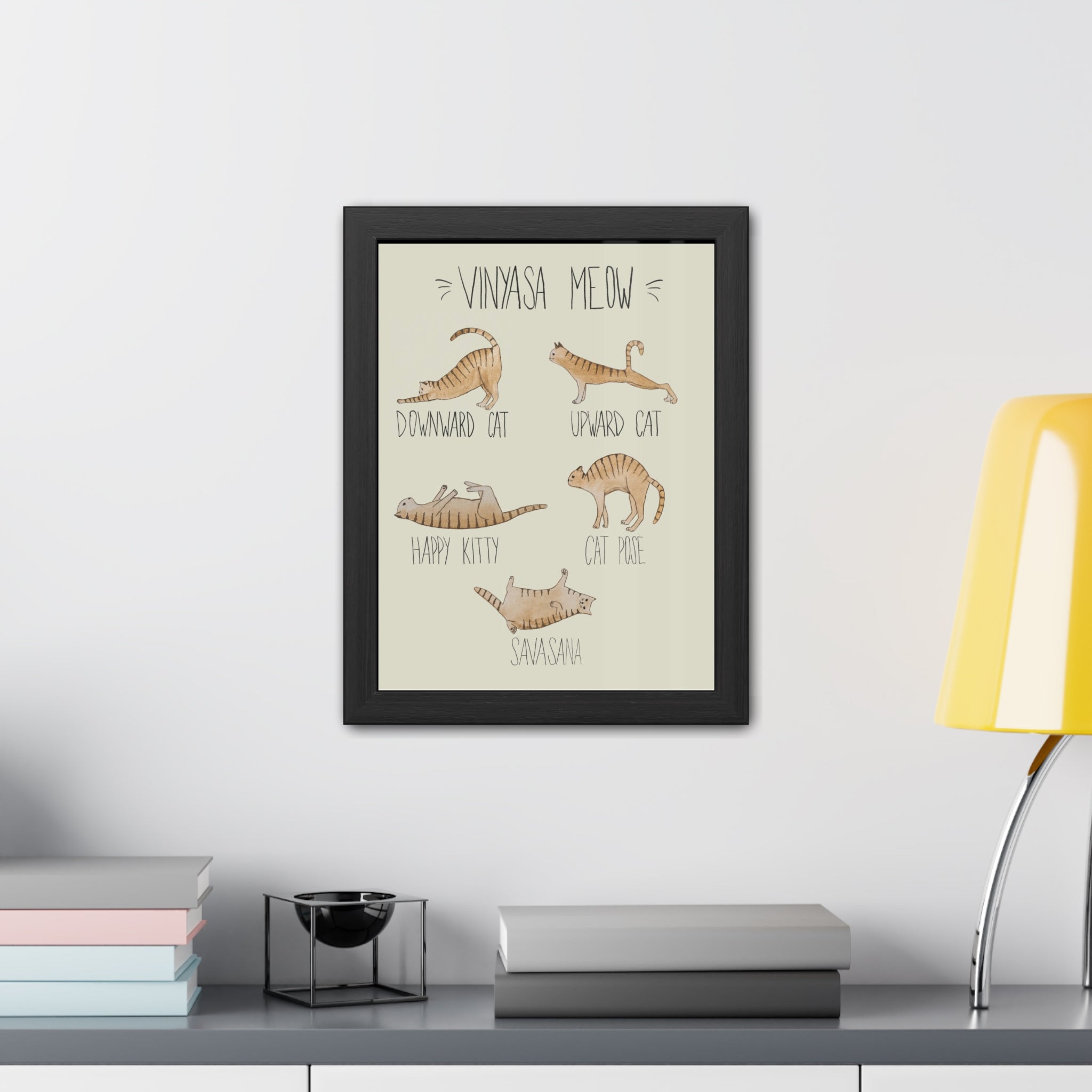 Vinyasa Meow Collection: "Routine" Framed