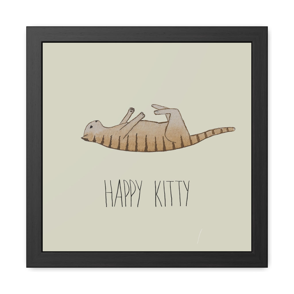 Vinyasa Meow Collection: "Happy Kitty" Framed
