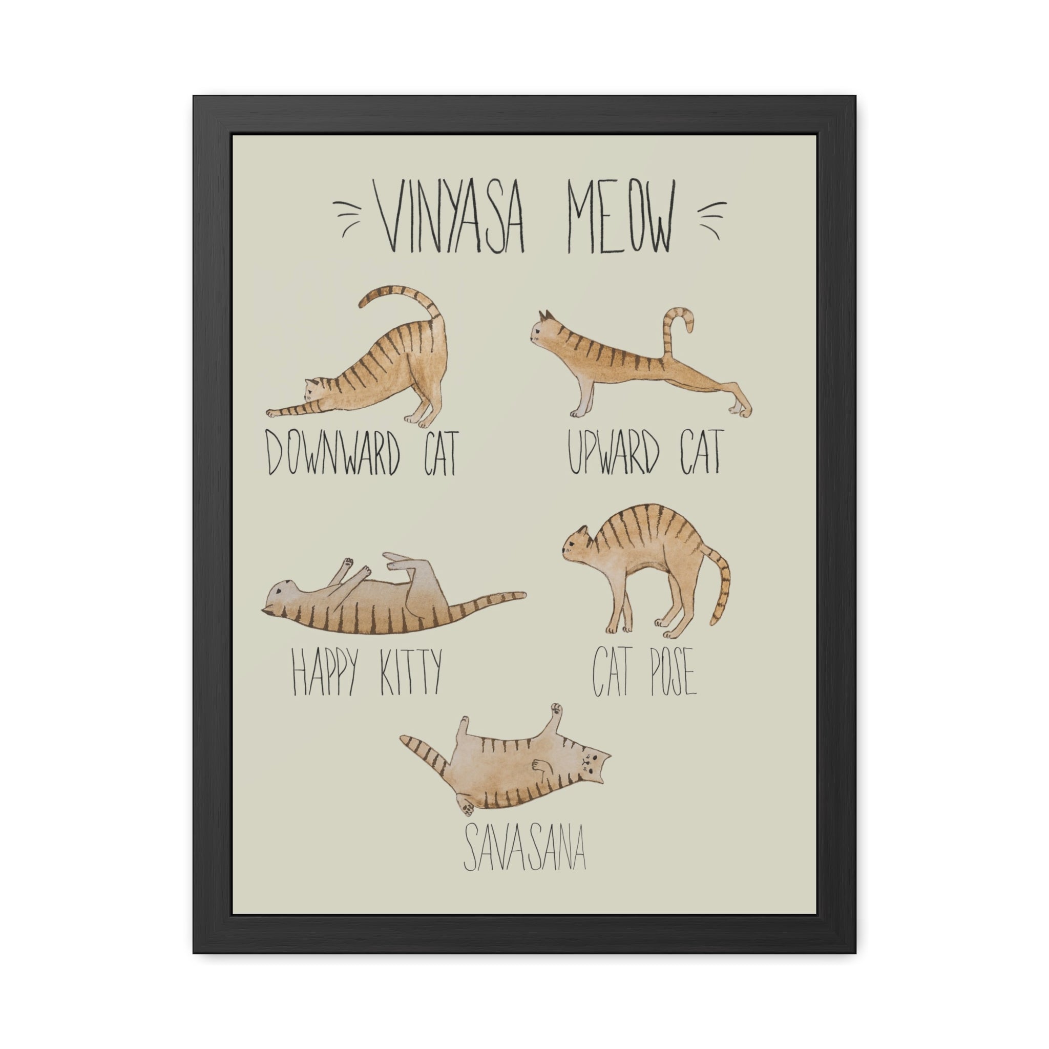 Vinyasa Meow Collection: "Routine" Framed