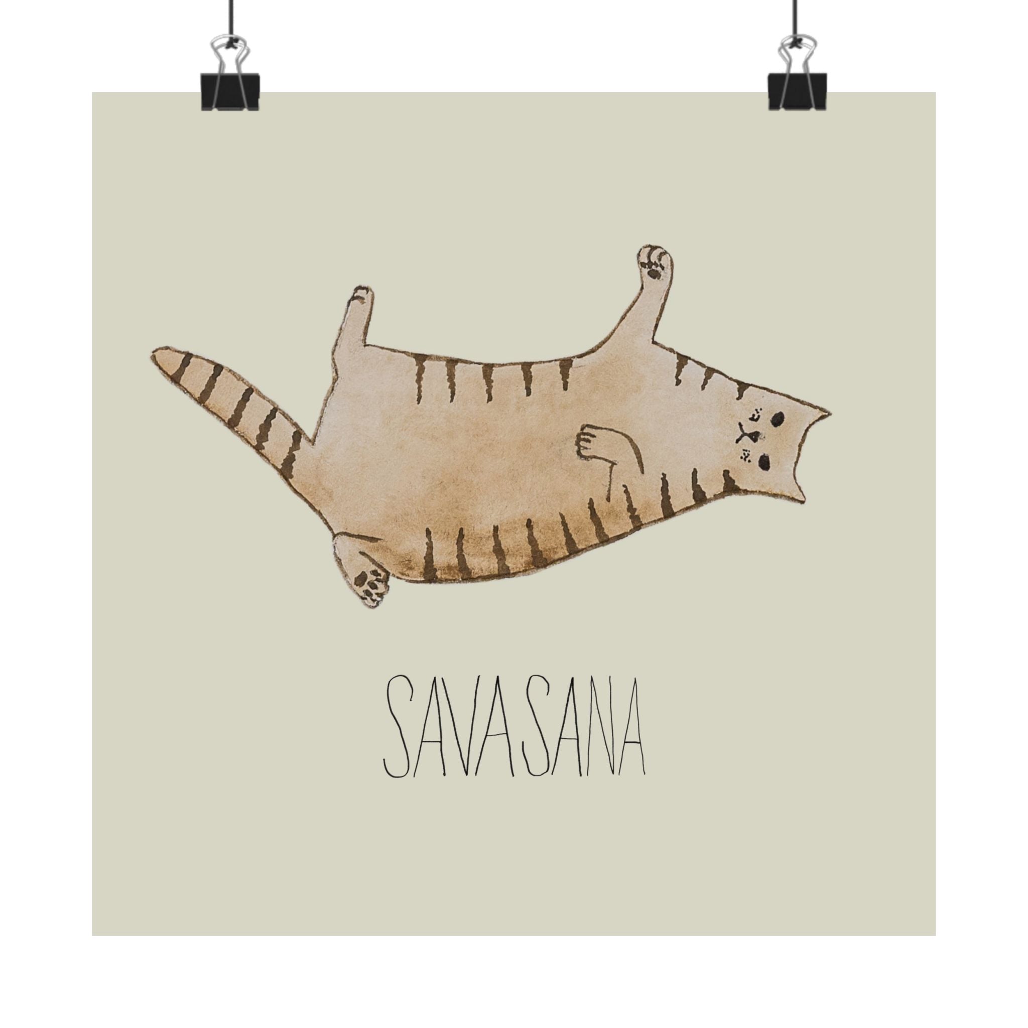 Vinyasa Meow Collection: "Savasana" Print