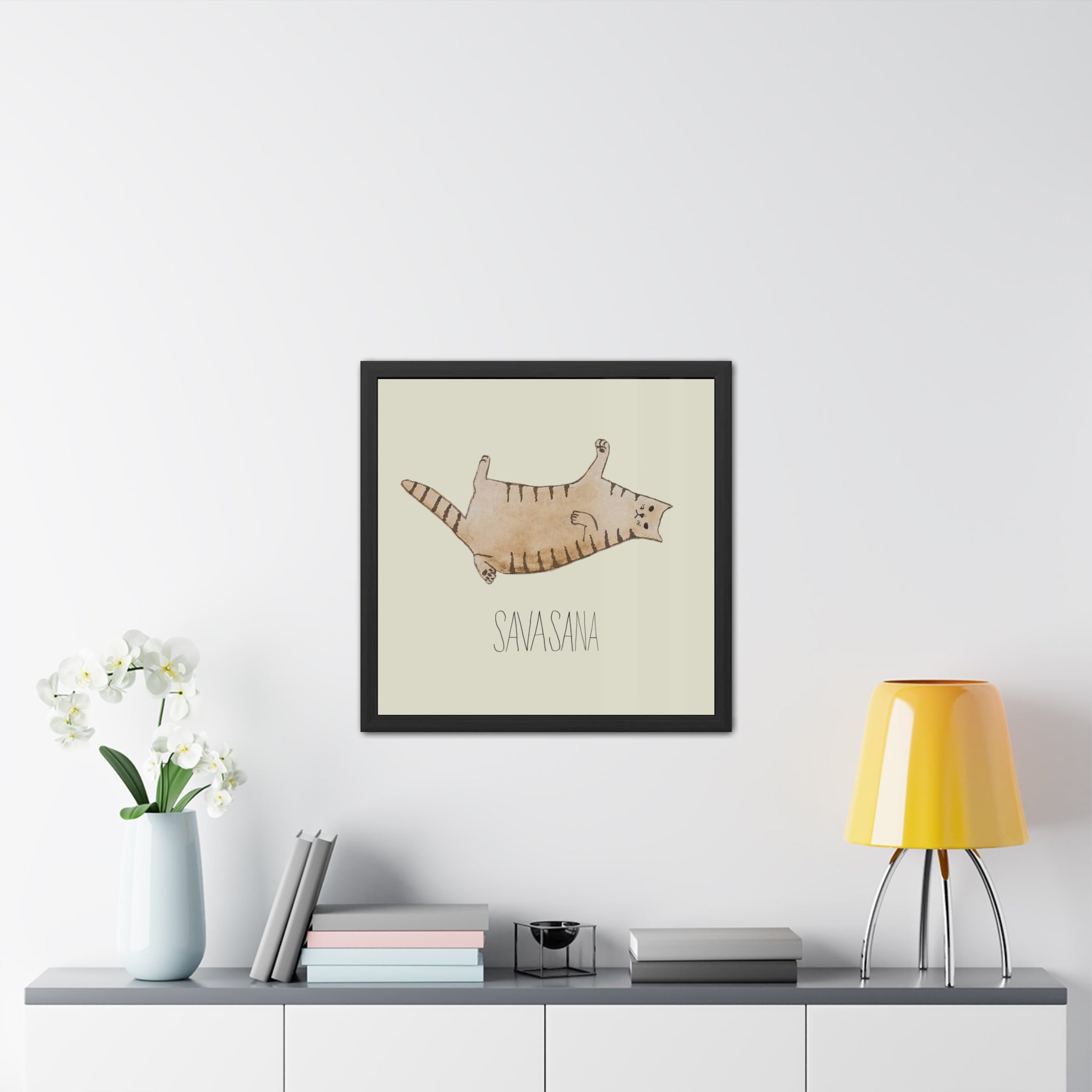 Vinyasa Meow Collection: "Savasana" Framed
