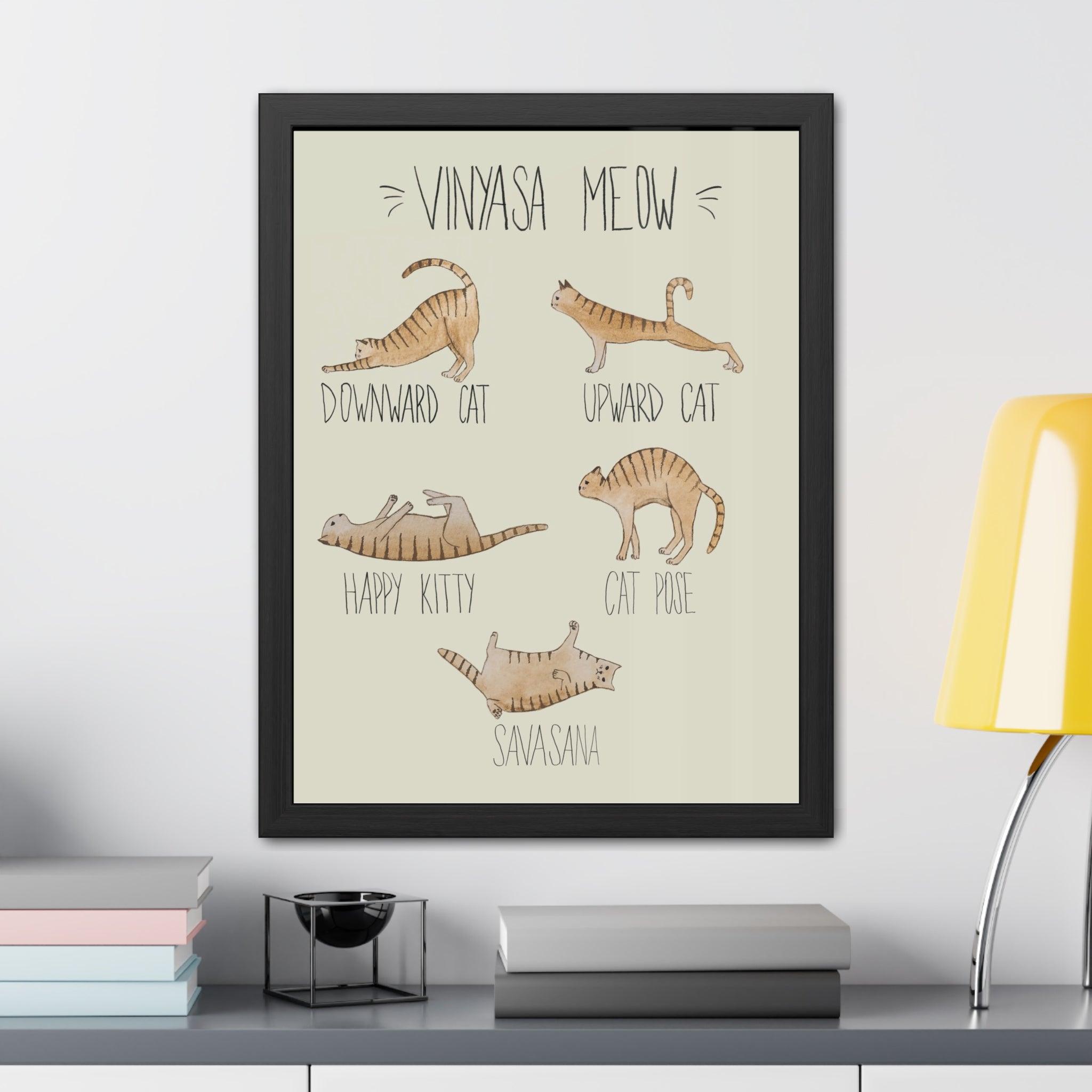 Vinyasa Meow Collection: "Routine" Framed
