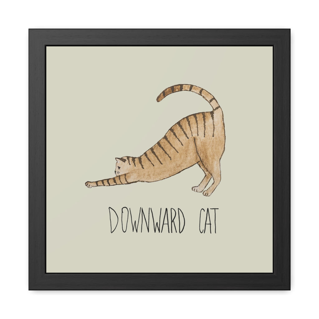 Vinyasa Meow Collection: "Downward Cat" Framed